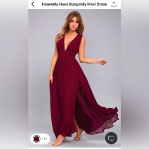 Lulus Heavenly Hues Burgundy Maxi Dress